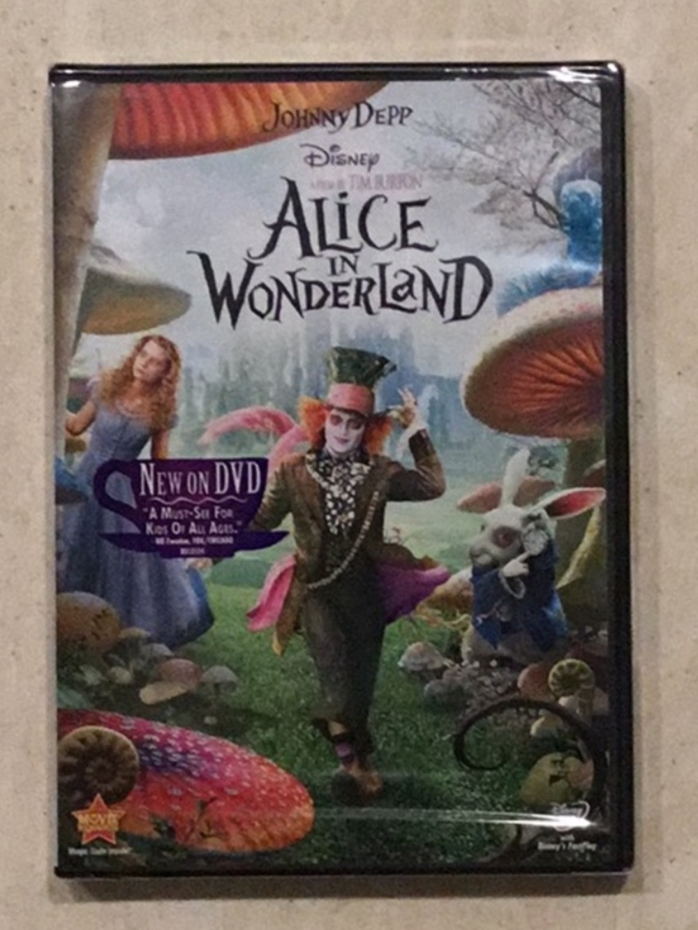 Alice In Wonderland Disney Tim Burton DVD Johnny Depp New